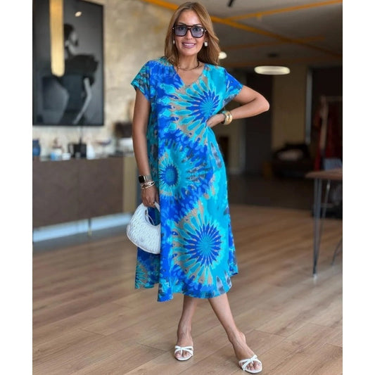⏳Time-limited Special-49% OFF⏰Women's Casual V-Neck Printed Maxi Dress