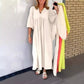 🎉Last Day Promotion 50% OFF💃Bubble Sleeve V-Neck Maxi Dress
