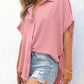 🔥2026 Summer Hot Sale 49% OFF💥Women's Tops Casual V Neck Button Down Shirts Solid Short Sleeve Blouses