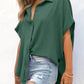 🔥2026 Summer Hot Sale 49% OFF💥Women's Tops Casual V Neck Button Down Shirts Solid Short Sleeve Blouses