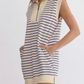 🎉Last Day Promotion 49% OFF💃Women's Striped Casual Zipper Cap Sleeve Mini Dress