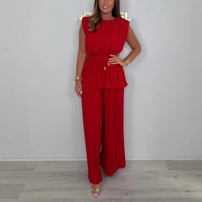 ⏳Time-limited Special Sale 49% OFF⏰Women's Sleeveless Belted Top & Long Pants Set