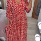 ❤️‍🔥2025 Summer Sale 49% OFF🌷Bohemian casual print V-neck shirred waist long dress