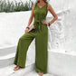 🏖️Summer Hot Sale 50% OFF🌼Women's Solid Color Waist Tie Jumpsuit