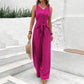 🏖️Summer Hot Sale 50% OFF🌼Women's Solid Color Waist Tie Jumpsuit