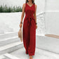 🏖️Summer Hot Sale 50% OFF🌼Women's Solid Color Waist Tie Jumpsuit