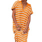 ⏰Early Autumn Sales 49% OFF🍂Women's V-Neck Striped Split Lapel Long Sweater Dress