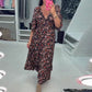 💃🍂Autumn Sales 49% OFF💝V-neck Printed Maxi Dress With 3/4 Sleeves