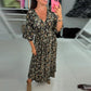 💃🍂Autumn Sales 49% OFF💝V-neck Printed Maxi Dress With 3/4 Sleeves