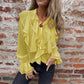 🍂Autumn Sales 49% OFF🍁Solid Color Ruffle Bell-Sleeve Top
