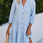 🍂Autumn Sales 49% OFF🔥Women's Button Down 3/4 Sleeve Shirt Dress