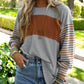 🍂Autumn Sales 49% OFF🔥Women’s Trendy Color Block Striped Long Sleeve T-Shirt