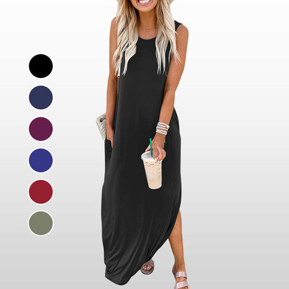 🎉🛍️Hot Promotion 50% OFF💃Women’s Trendy Solid Color Sleeveless Long Dress