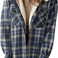 Hot Sale-Women's Thickened Flannel Long Sleeve Plaid Jacket Coat With Hood