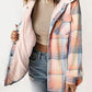 Hot Sale-Women's Thickened Flannel Long Sleeve Plaid Jacket Coat With Hood