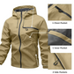 🔥LAST DAY SALE- 49% OFF⛰️Men's Plain Waterproof Windproof Drawstring Zip Up Hooded Jacket