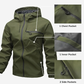 🔥LAST DAY SALE- 49% OFF⛰️Men's Plain Waterproof Windproof Drawstring Zip Up Hooded Jacket