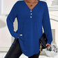 🍂LAST DAY PROMOTION - 50%OFF💜Women's Buttoned V-Neck Long Sleeve Top
