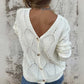 Reversible Hollow Pattern V-Neck Sweater