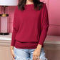💖 Special Price £14.99🔥Last 3 Hours!!💝Women's Autumn Solid Round Neck Batwing-Sleeve Top