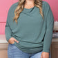💖 Special Price £14.99🔥Last 3 Hours!!💝Women's Autumn Solid Round Neck Batwing-Sleeve Top