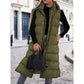 ❄️HOT SALE 50% OFF🔥🍂Women's Long Puffer Vest with Quilted Hood & Button Down Closure