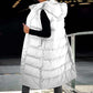 ❄️HOT SALE 50% OFF🔥🍂Women's Long Puffer Vest with Quilted Hood & Button Down Closure