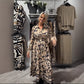💖LAST DAY SALE 50% OFF💃Women's Pleated Print Maxi Dress
