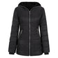 Women's Hooded Mid-Length Winter Coat with Plush Lining