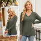 💖LAST DAY SALE 50% OFF✨Women's V Neck Long Sleeve Solid Sweater