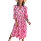 💖LAST DAY SALE 50%OFF💃Women's Long Sleeve V Neck Bohemian Midi Dress