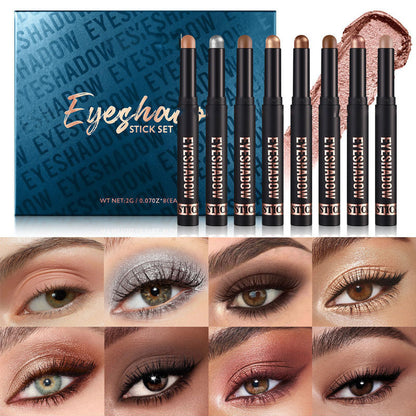 🎅ONLY TODAY -￡9.99 FOR 8 PCS!!🎄50K+ SOLD! 🎁✨8 Colors Glitter Eyeshadow Stick Waterproof & Long-Wearing & Multi-Use