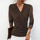 🔥Hot Sale 50% OFF✨✨Women's Sparkle Crossover V-Neck Long Sleeve Top