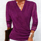 🔥Hot Sale 50% OFF✨✨Women's Sparkle Crossover V-Neck Long Sleeve Top
