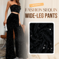 💖LAST DAY SALE 50% OFF💃Women’s Fashion Sequin Wide-Leg Pants