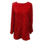 💖LAST DAY SALE 50% OFF✨Long Sleeve Loose Sequined Tie-back Dress