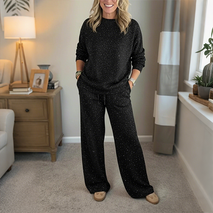 ⭐Time-Limited Special 70% Off⏰Women's Glitter Pullover Sweater & Pants 2-Piece Set