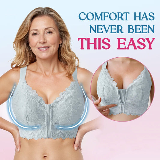 🤩Last Day Special Price ￡9.99!!💐Women's Comfortable Front Closure Lace Posture Support Bra