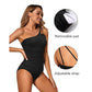 💥LAST DAY SALE 60% OFF🏖️🩱Women's One Shoulder One Piece Swimsuit Tummy Control Bathing Suit
