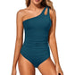 💥LAST DAY SALE 60% OFF🏖️🩱Women's One Shoulder One Piece Swimsuit Tummy Control Bathing Suit