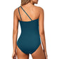💥LAST DAY SALE 60% OFF🏖️🩱Women's One Shoulder One Piece Swimsuit Tummy Control Bathing Suit
