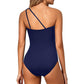 💥LAST DAY SALE 60% OFF🏖️🩱Women's One Shoulder One Piece Swimsuit Tummy Control Bathing Suit