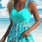 🔥LAST DAY SALE 70% OFF👙Women's Plants Print V Neck Swimdress & Tankini Set 