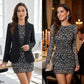 💃2026 New Arrivals 50% OFF🐆💥Women's Leopard Print Long Sleeve Slim Fit Dress👍 ✨Elegant Ruffle Hem Short Skirt, Bodycon Mesh Sleeves