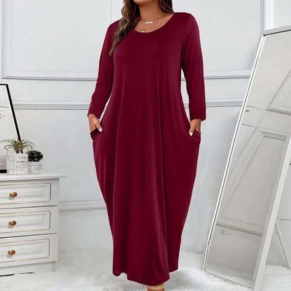 🔥Last Day Special 49% OFF💃Women's Solid Color Loose-Fitting Dress with Pockets