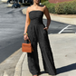 ⏳LAST DAY SALE 50% OFF💕Strapless Crinkle Wide-Leg Jumpsuit