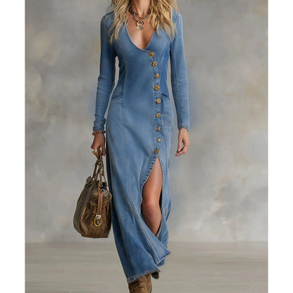 💃2026 Fashion New 50% OFF💝Women's Long Sleeve V-Neck Maxi Dress