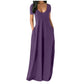 💃Spring Sale 50% OFF⏳Women's Round Neck Short Sleeve Casual Soft Fabric Long Dress