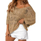 👍2026 Summer Hot Sale 50% OFF💥Women's Hollow Out V Neck Jumper Drop Shoulder Crochet Knit Top