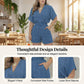 💥Last Day Special Sale 49% OFF💃Women's Plain Drawstring Shirred Waist Fitted V Neck Romper